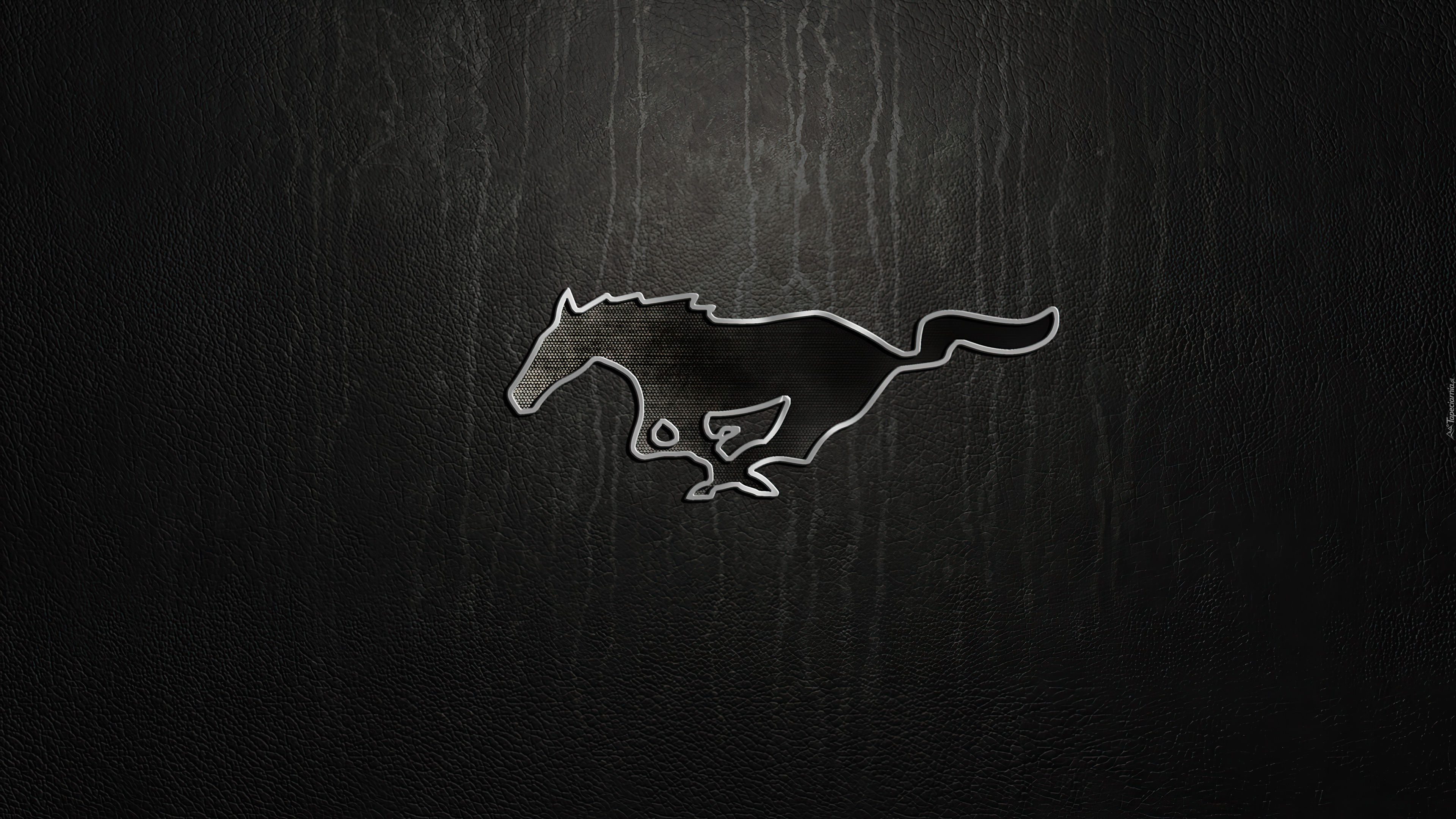 Logo, Ford Mustang, Ciemne, Tło