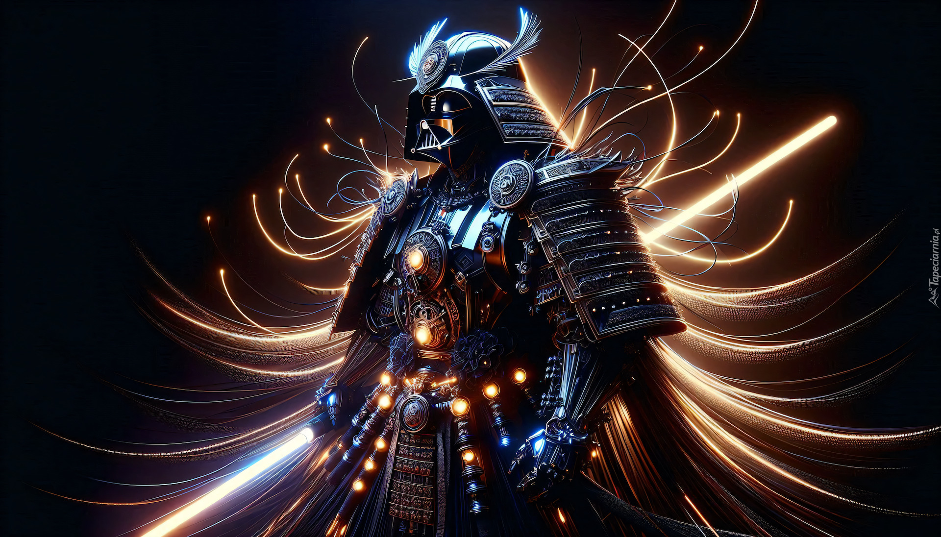 Grafika, Lord Darth Vader, Miecz, Zbroja, Maska, Star Wars