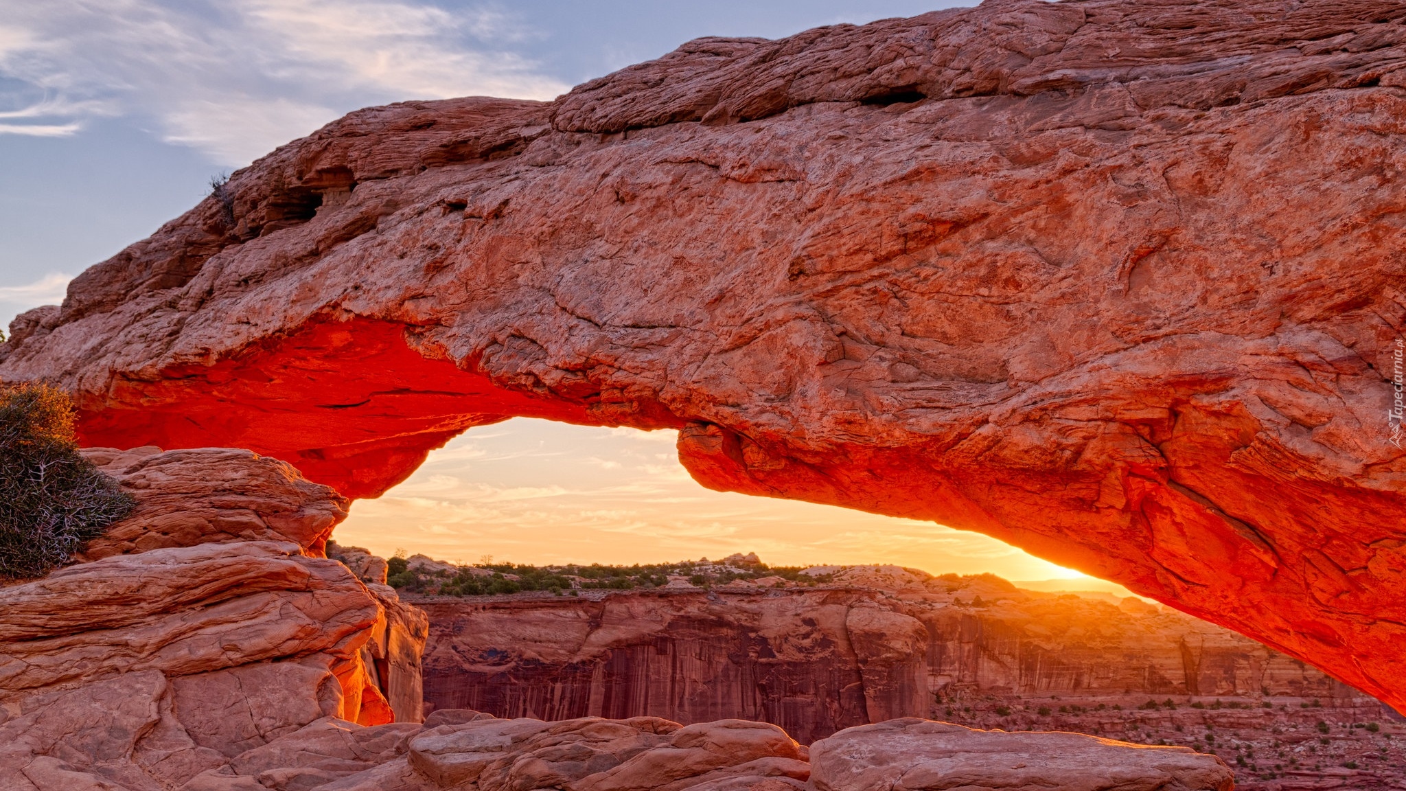 Park Narodowy Canyonlands, Łuk Mesa Arch, Skała, Kanion, Stan Utah, Stany Zjednoczone