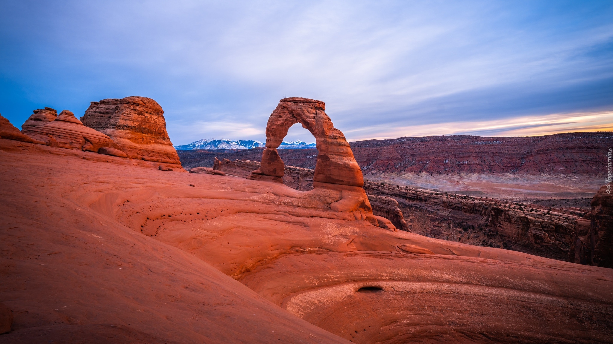 Park Narodowy Arches, Skały, Łuk skalny, Delicate Arch, Stan Utah, Stany Zjednoczone