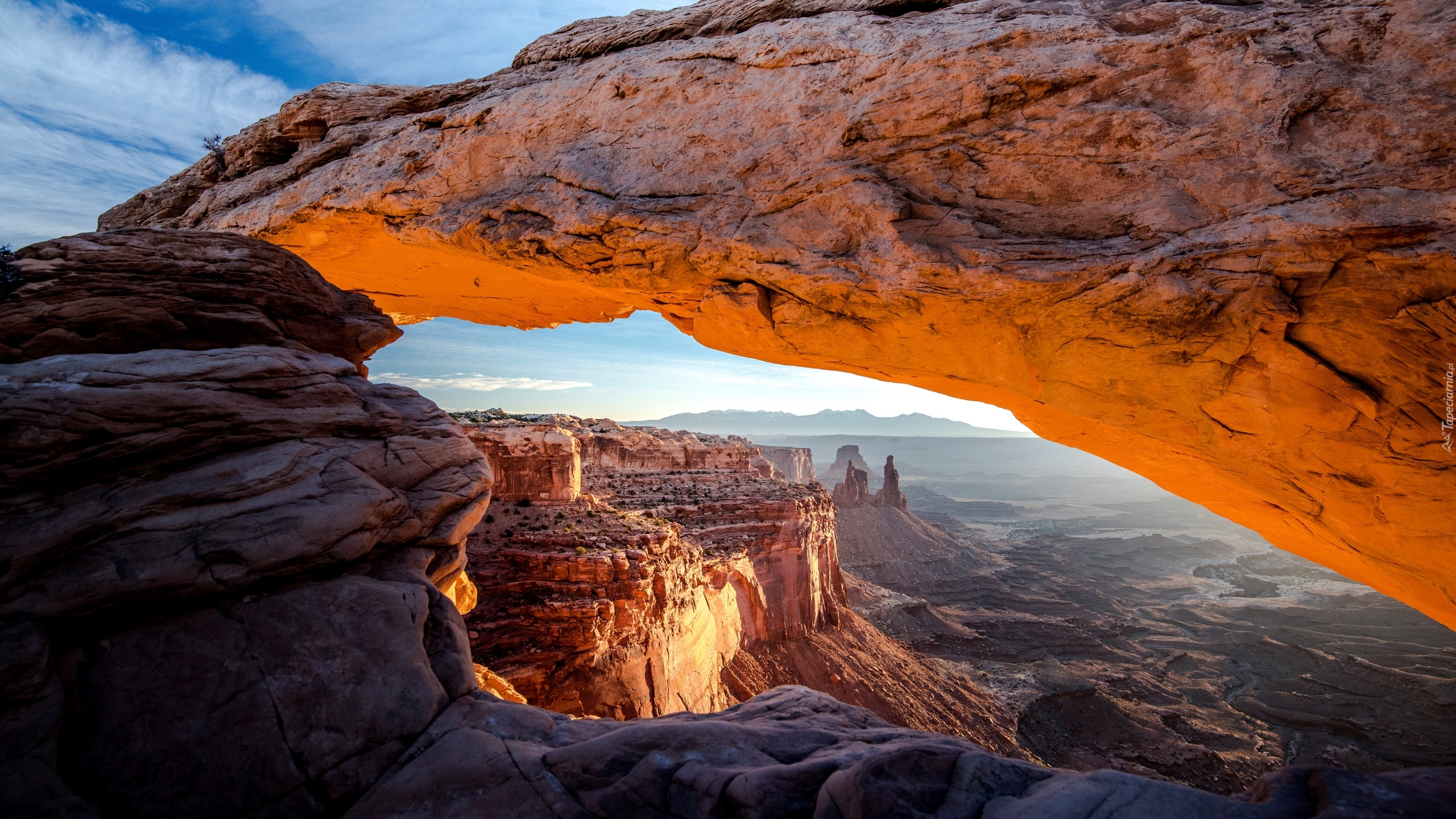 Stany Zjednoczone, Stan Utah, Park Narodowy Canyonlands, Kanion, Skały, Łuk skalny