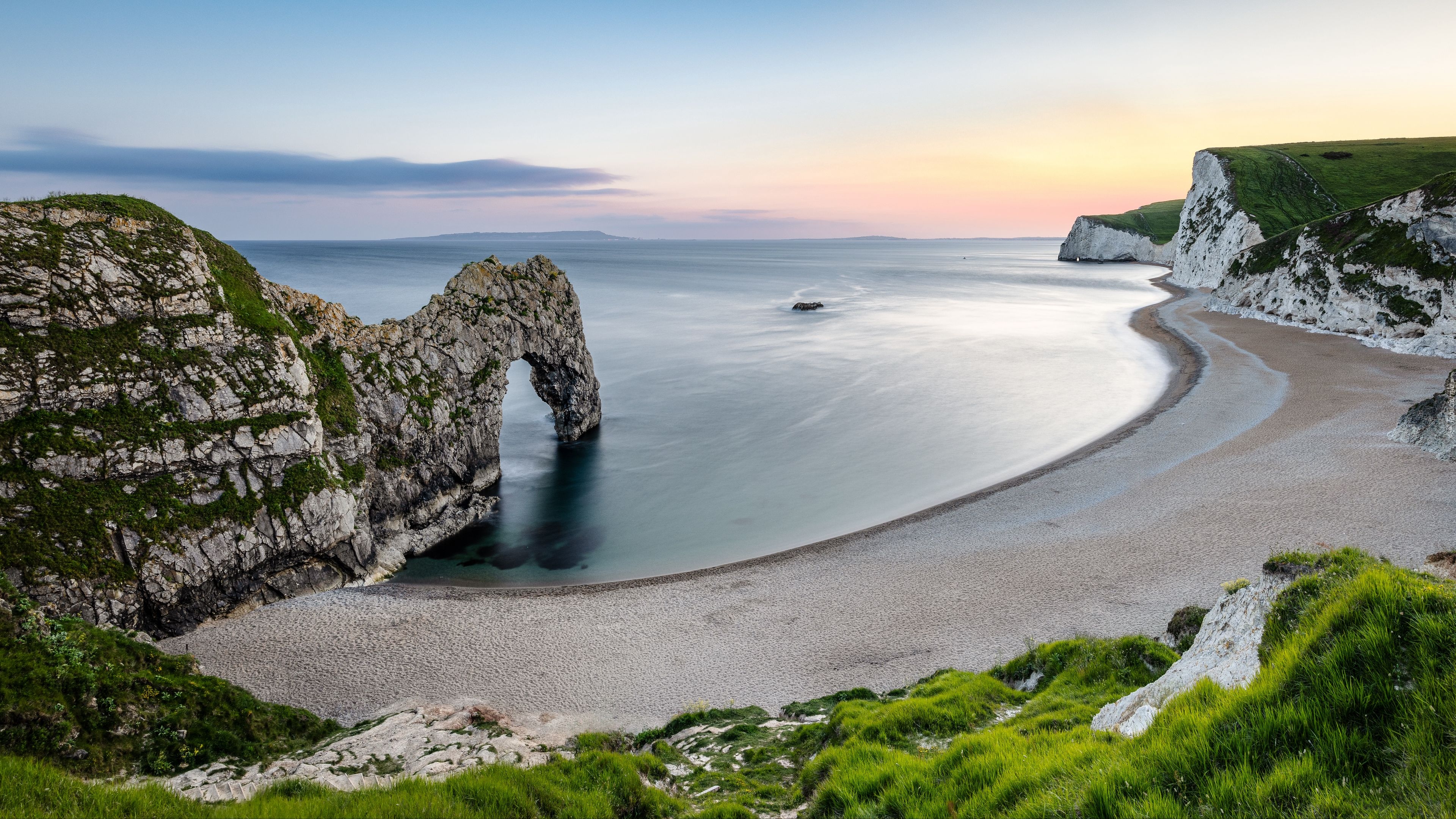 Anglia, Hrabstwo, Dorset, Morze, Wybrzeże Jurajskie, Plaża, Skały, Łuk, Durdle Door