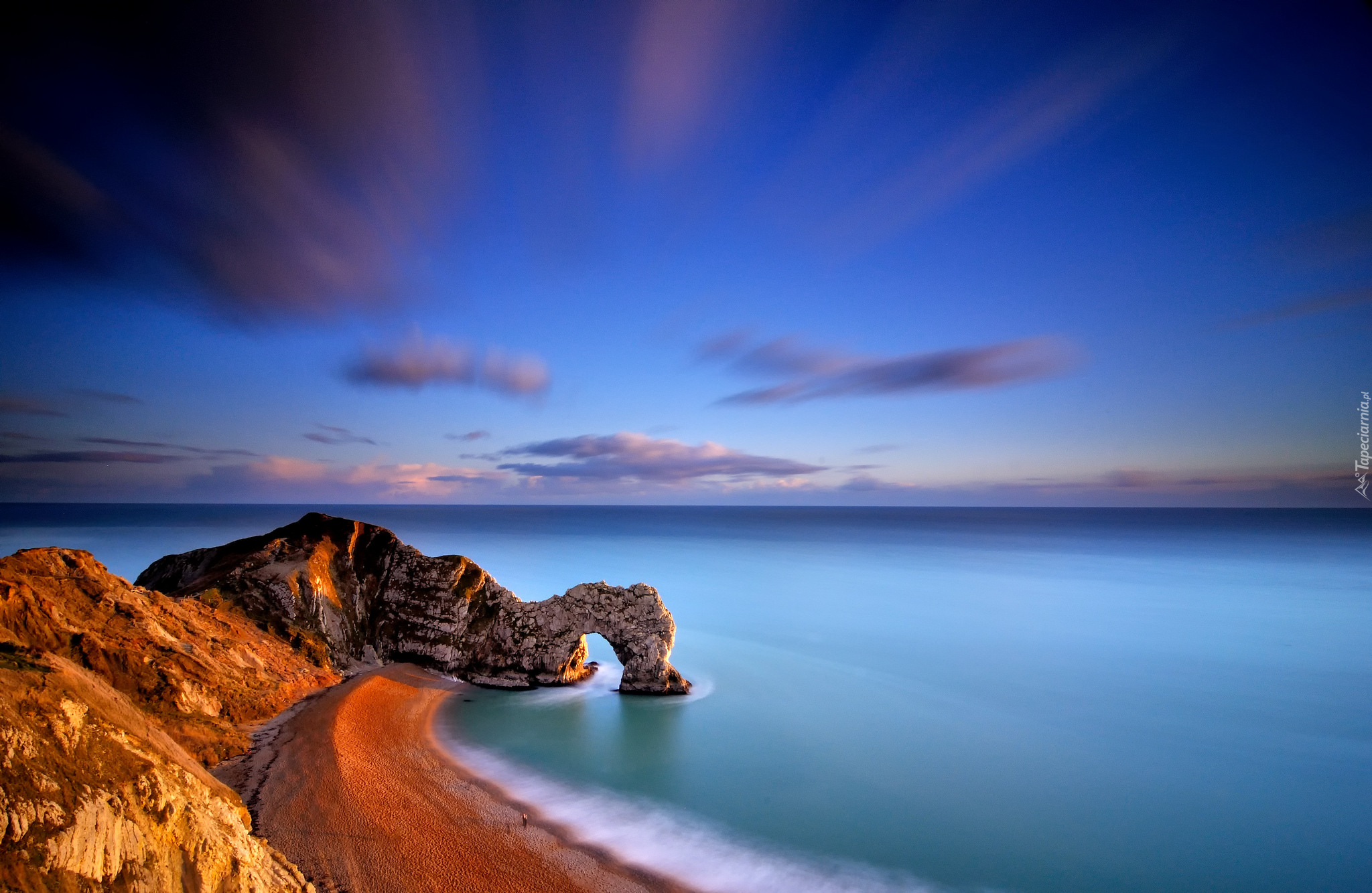 Anglia, Morze, Wybrzeże Jurajskie, Skała, Durdle Door, Plaża