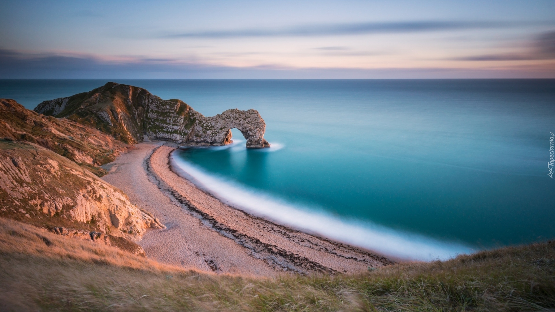 Anglia, Hrabstwo Dorset, Morze, Wybrzeże, Plaża, Skały, Durdle Door