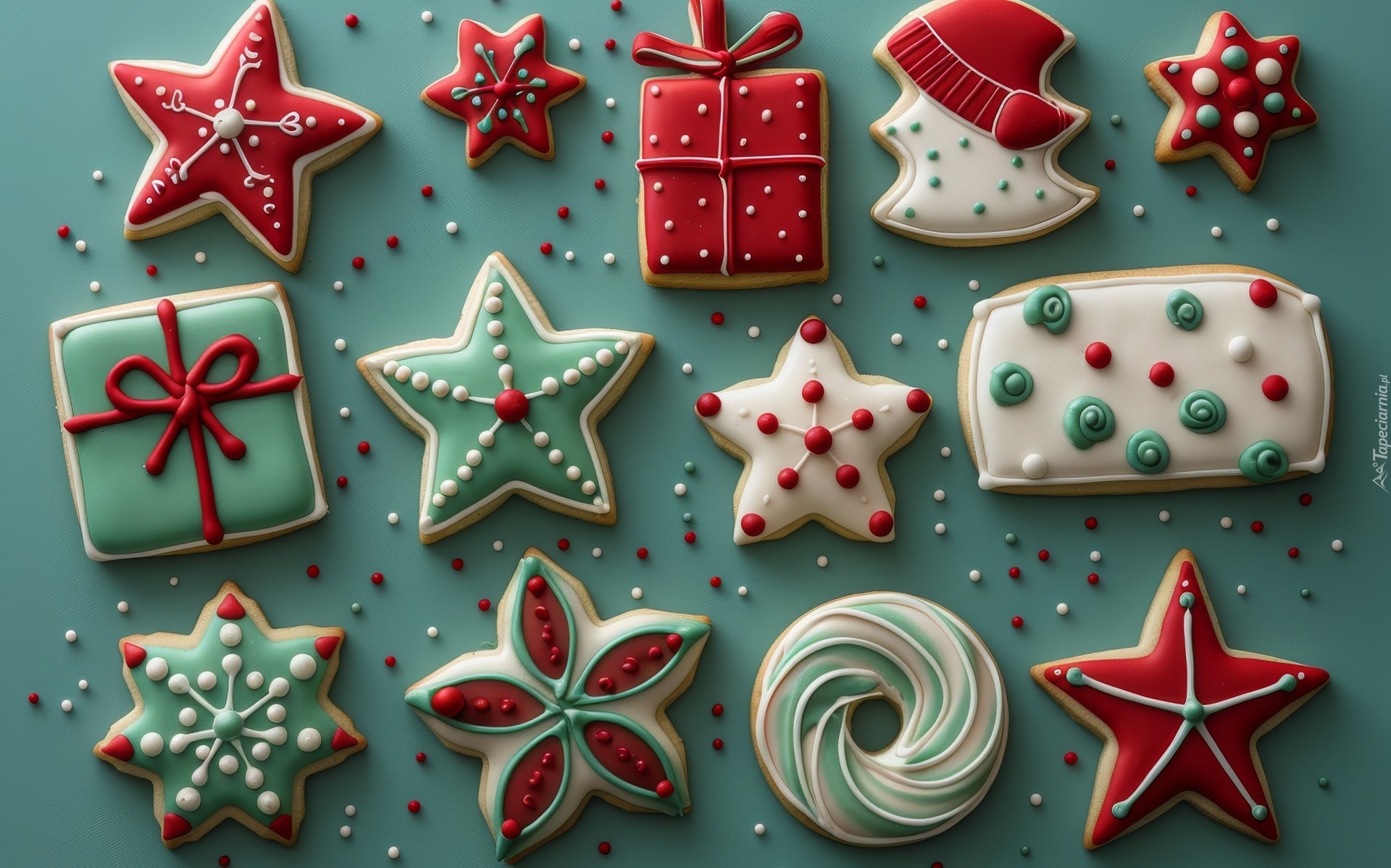 Kolorowe, Ciasteczka, Pierniki, Lukrowane