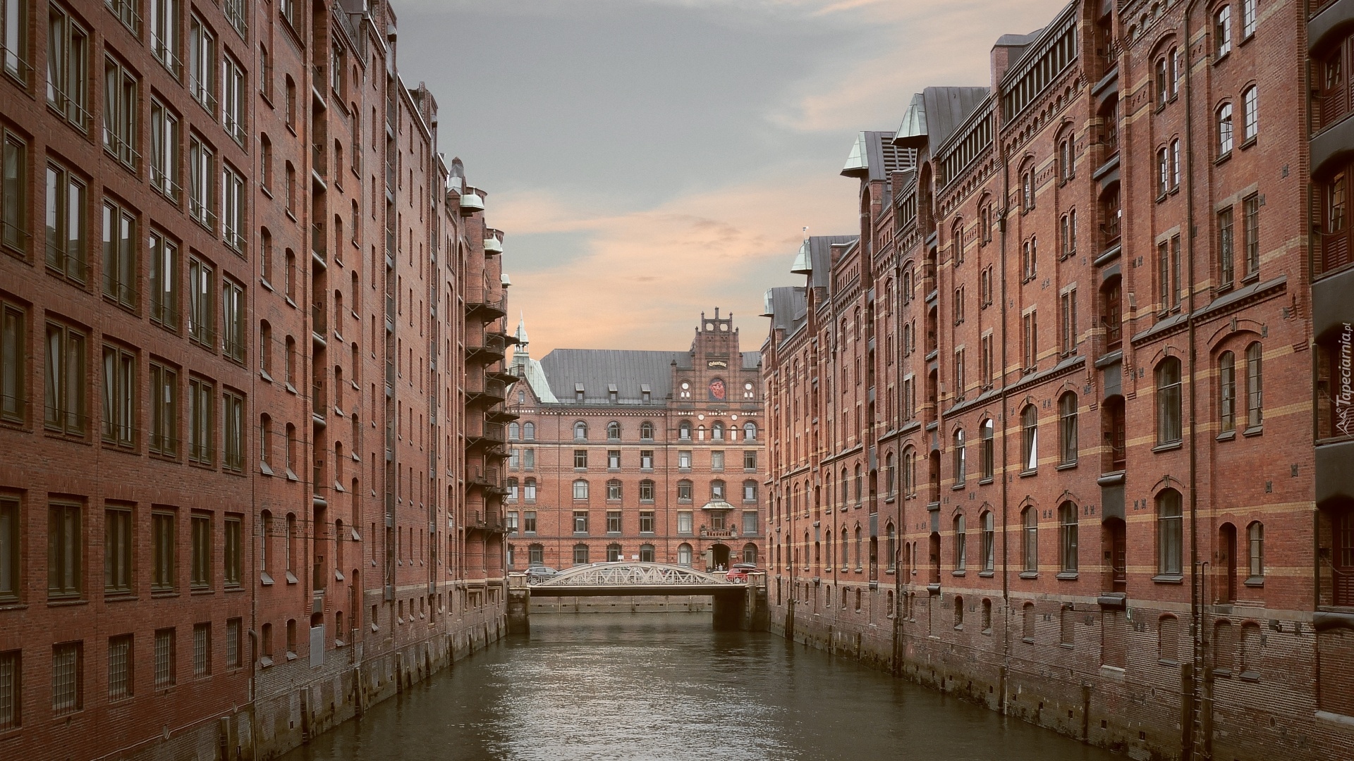 Niemcy, Hamburg, Speicherstadt, Domy, Most, Kanał