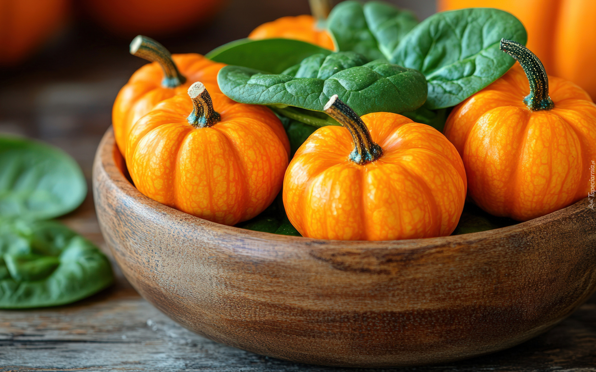 Dynie, Zielone, Listki, Miska, Grafika AI