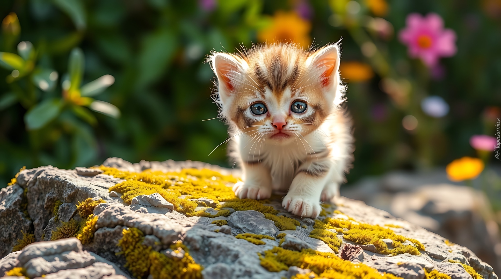 Kot, Kotek, Skała, Grafika AI