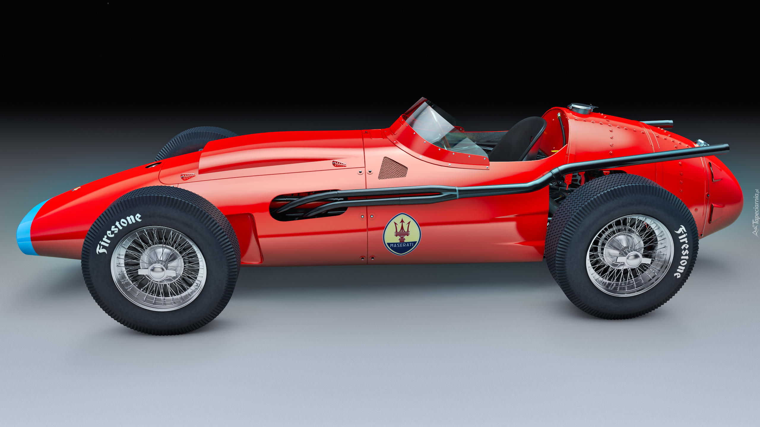 Czerwony, Maserati 250F, 1957, Zabytkowy