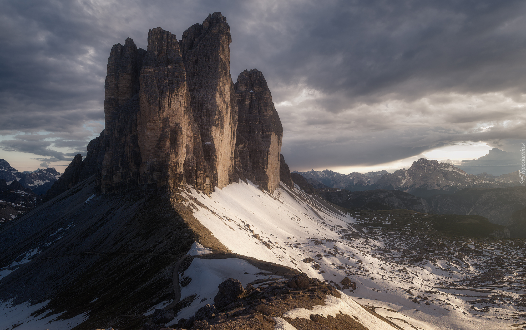 Góry, Dolomity, Masyw, Tre Cime di Lavaredo, Włochy