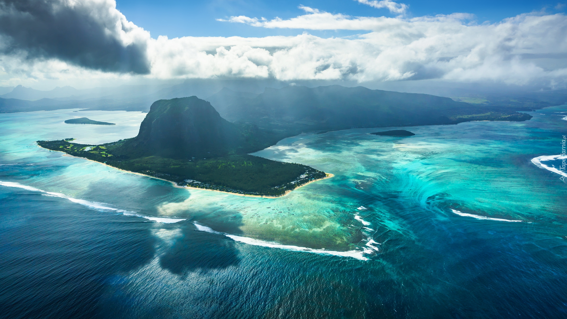 Półwysep, Le Morne Brabant, Góry, Morze, Mauritius