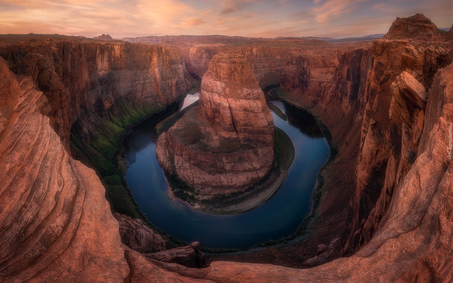 Stany Zjednoczone, Arizona, Kanion, Park Narodowy Glen Canyon, Rzeka, Kolorado River, Zakole, Horseshoe Bend, Skały