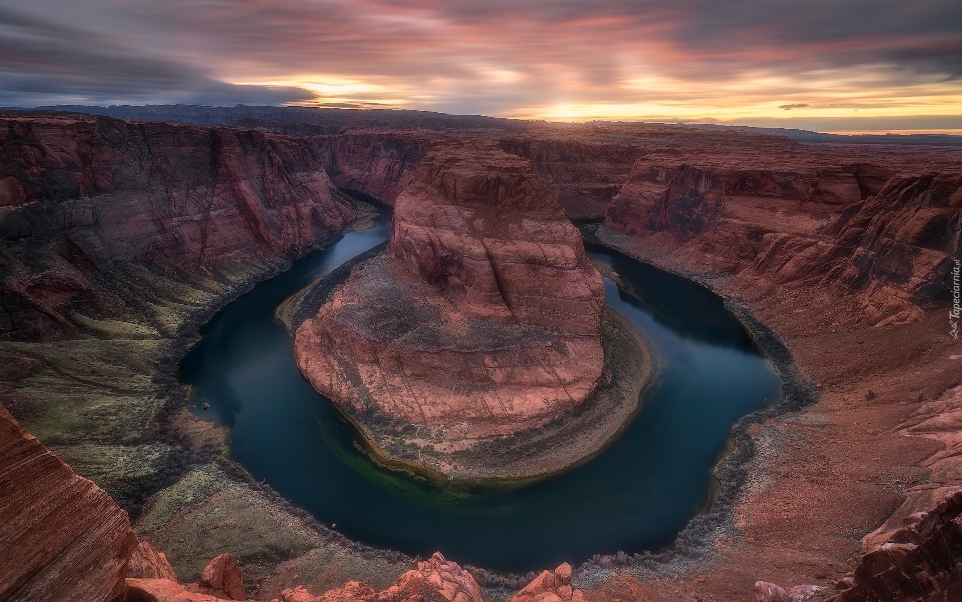 Park Narodowy Glen Canyon, Skały, Kanion, Rzeka, Kolorado River, Zakole, Horseshoe Bend, Arizona, Stany Zjednoczone