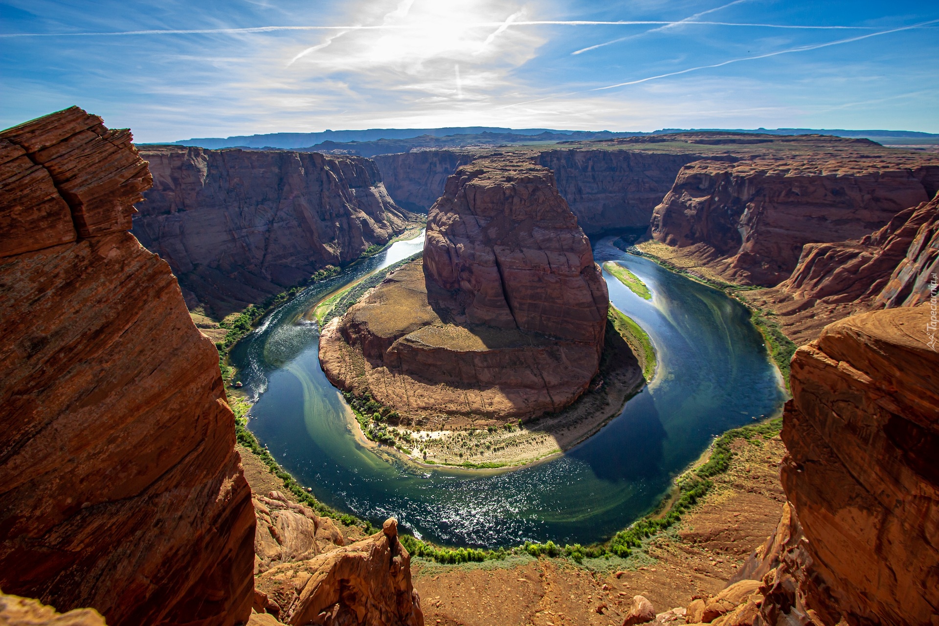 Park Narodowy Glen Canyon, Kanion, Rzeka, Kolorado River, Meander, Horseshoe Bend, Skały, Arizona, Stany Zjednoczone