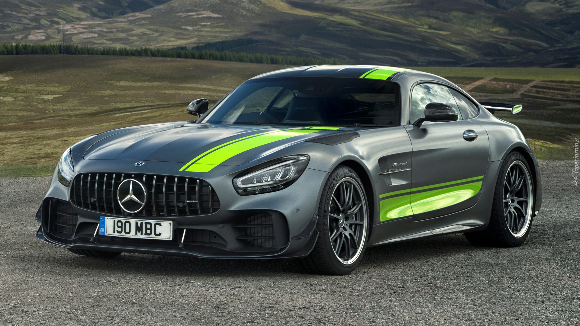 Mercedes-AMG GT R, Zielone, Pasy