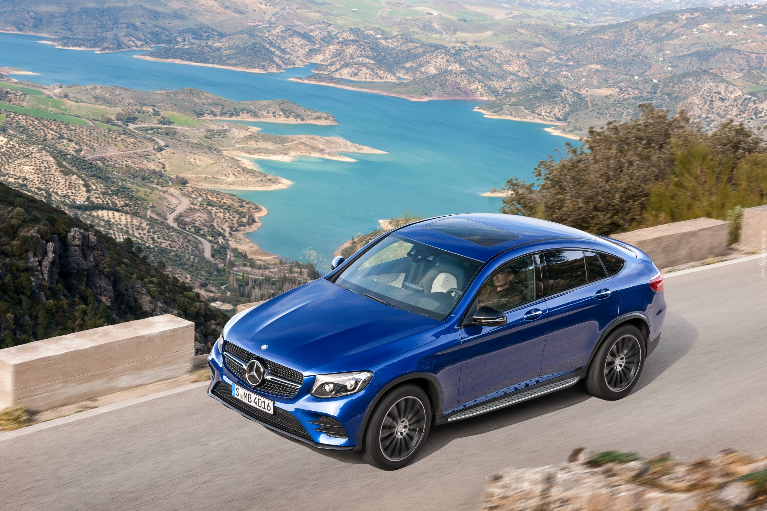 Niebieski, Mercedes-Benz GLC Coupe, SUV, 2016