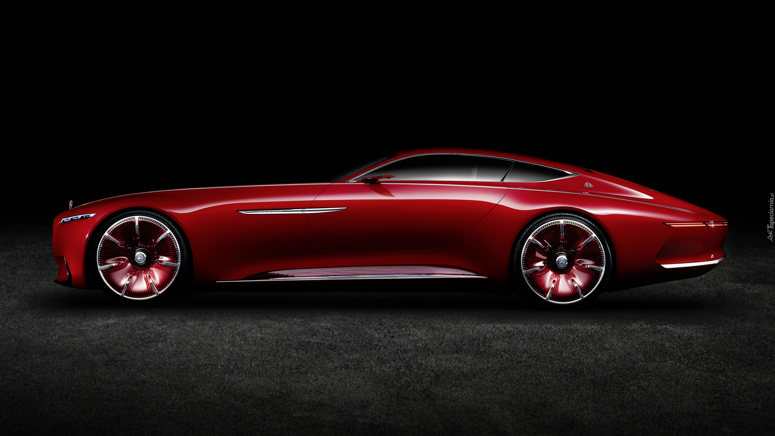 Czerwony, Mercedes Maybach 6, 2016, Czarne, Tło