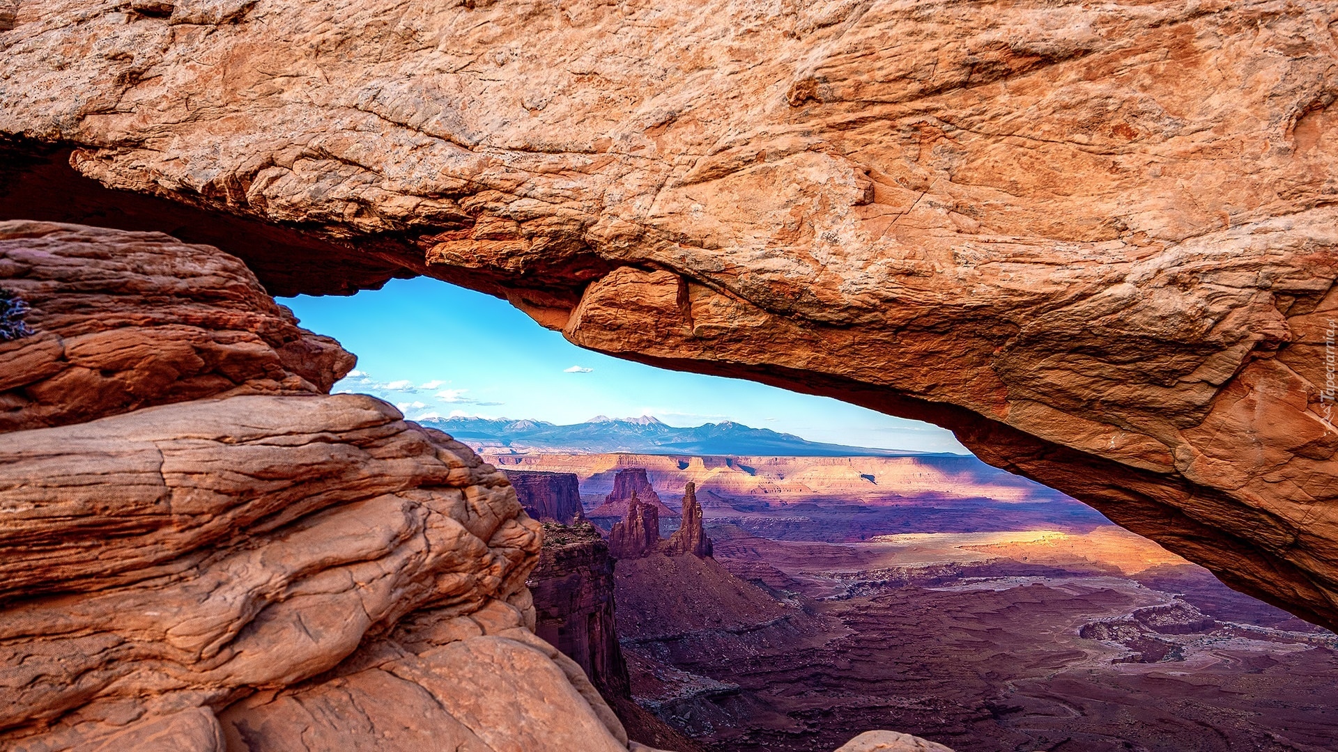 Skały, Łuk, Widok, Kanion, Park Narodowy Canyonlands, Utah, Stany Zjednoczone