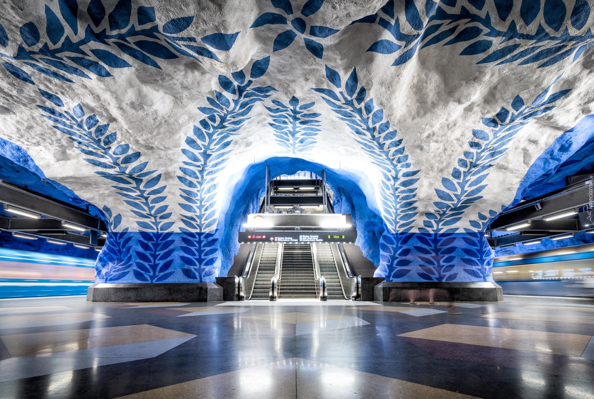 Szwecja, Sztokholm, Metro, Eskalator, Schody ruchome