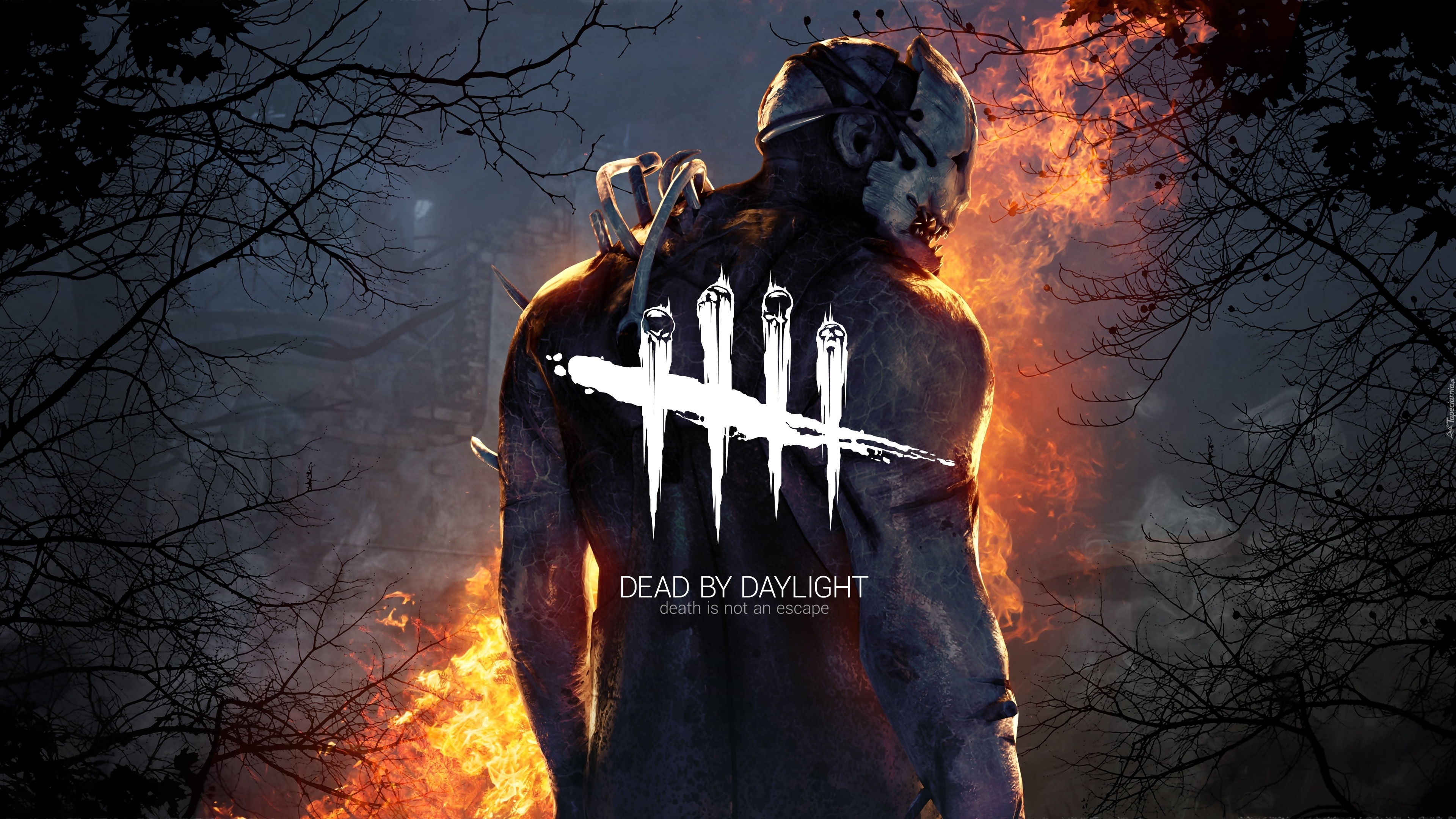 Gra, Dead by Daylight, Mężczyzna, Maska, Ogień