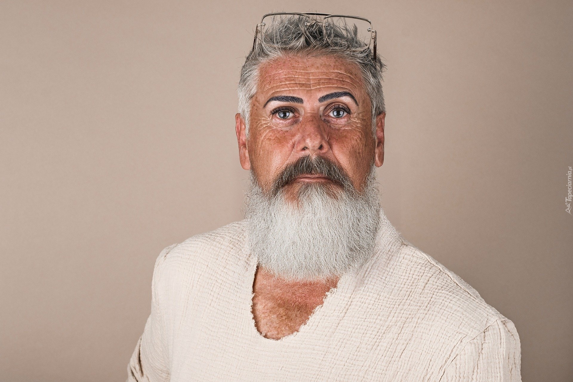 Mężczyzna, Broda, Wąsy, Okulary