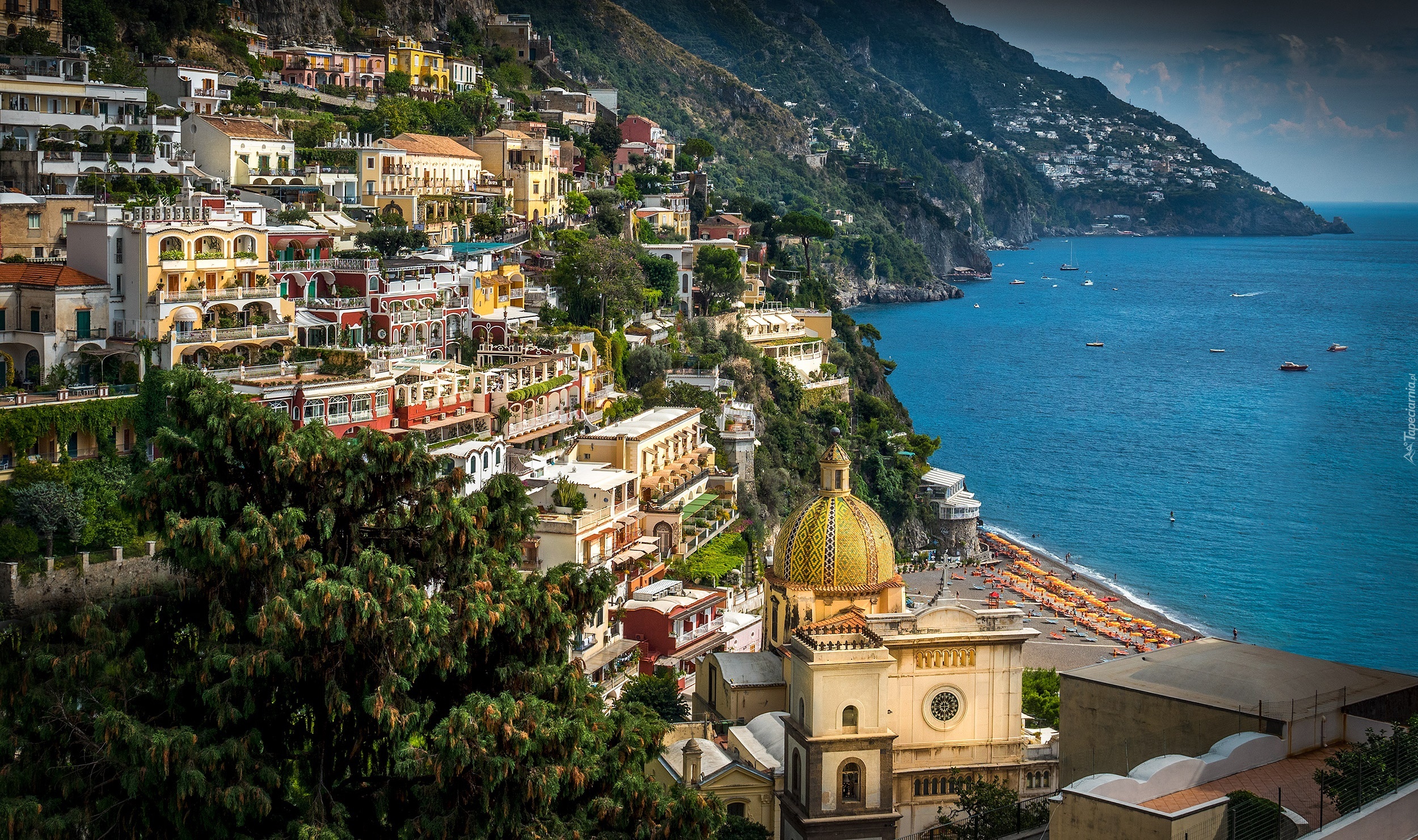 Włochy, Miasteczko Amalfi, Wybrzeże,  Domy