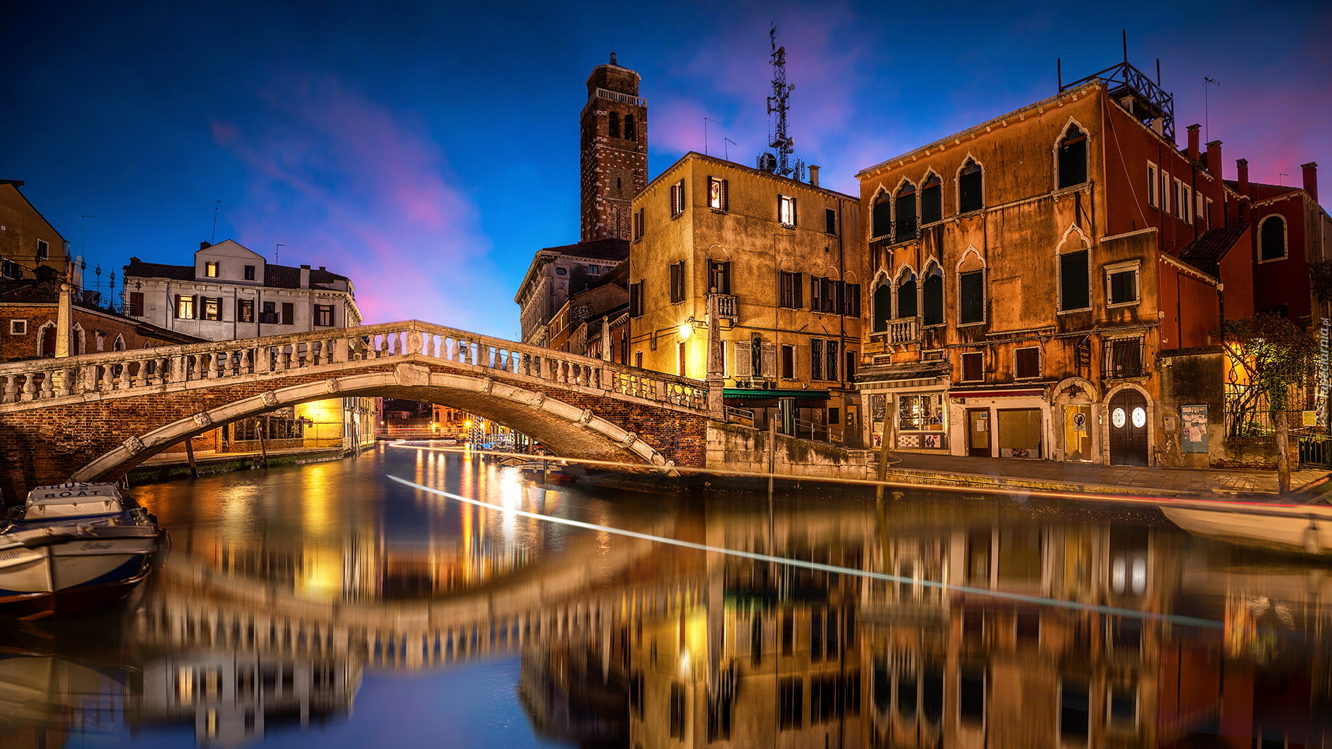 Włochy, Wenecja, Most Rzeka, Kanał, Domy