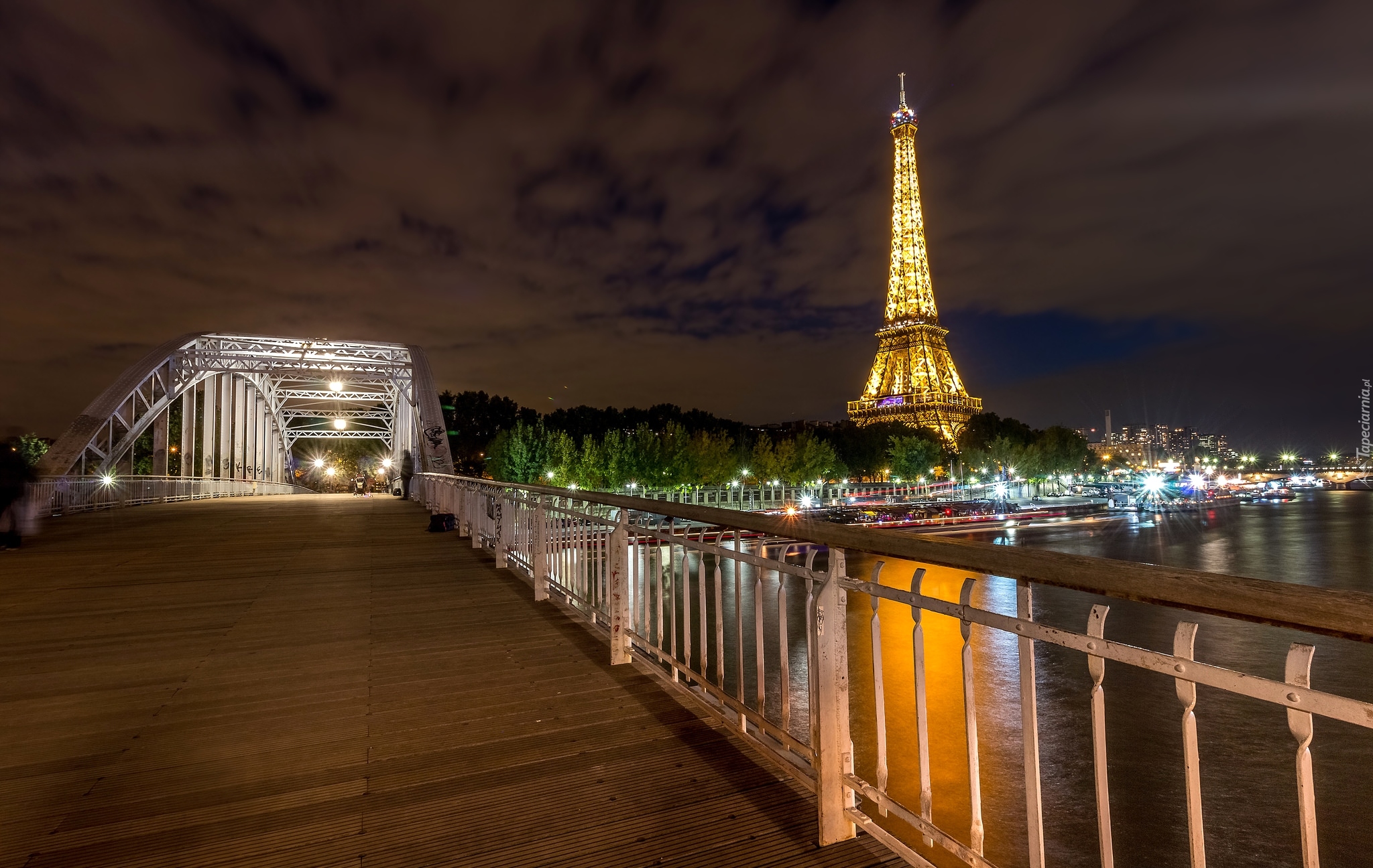 Francja, Paryż, Most Passerelle Debilly, Wieża Eiffla