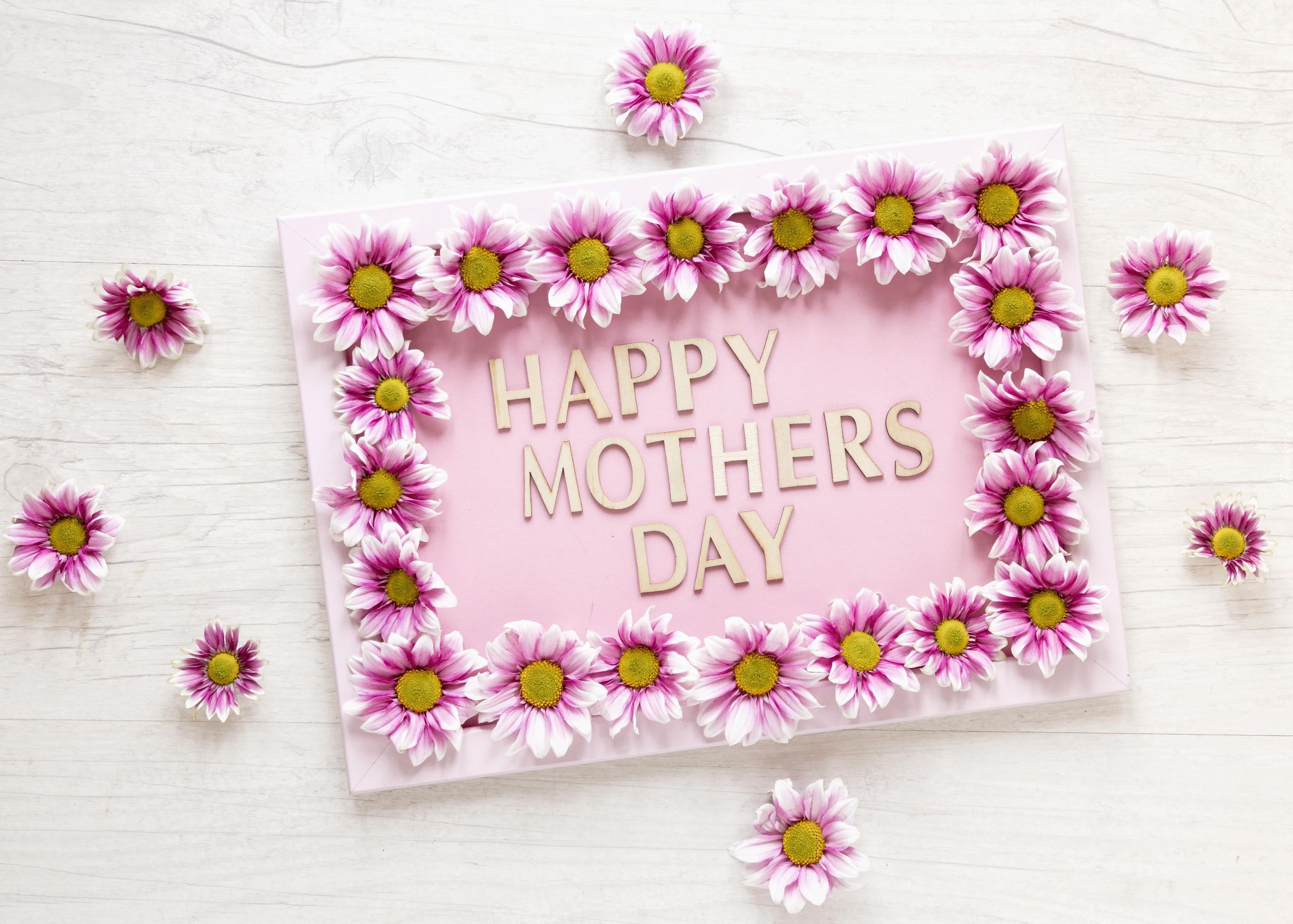 Dzień Matki, Ramka, Napis, Happy Mothers Day, Kwiaty