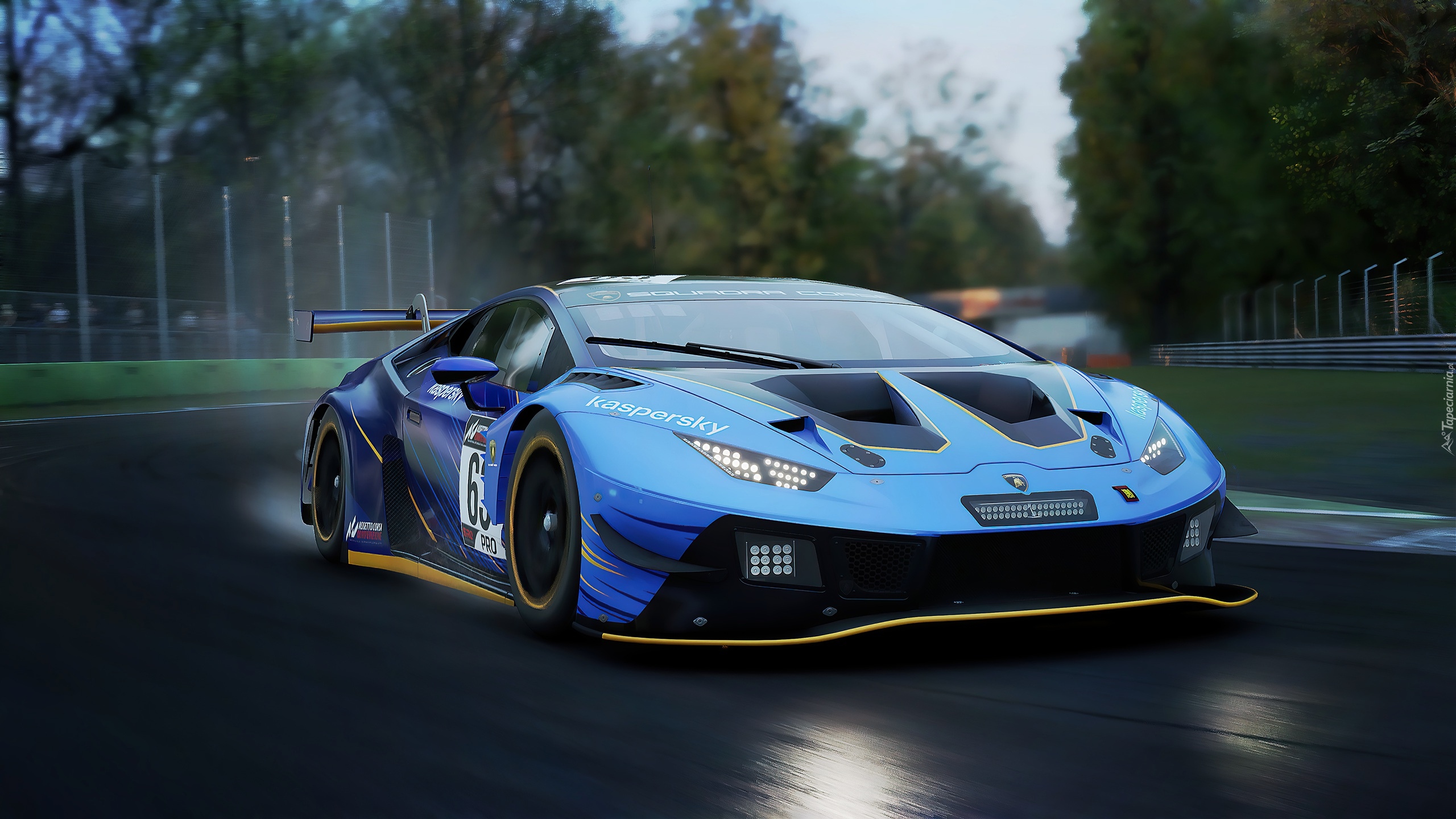 Gra, Assetto Corsa Competizione, Niebieskie, Lamborghini Huracan GT3, Tor, Wyścig