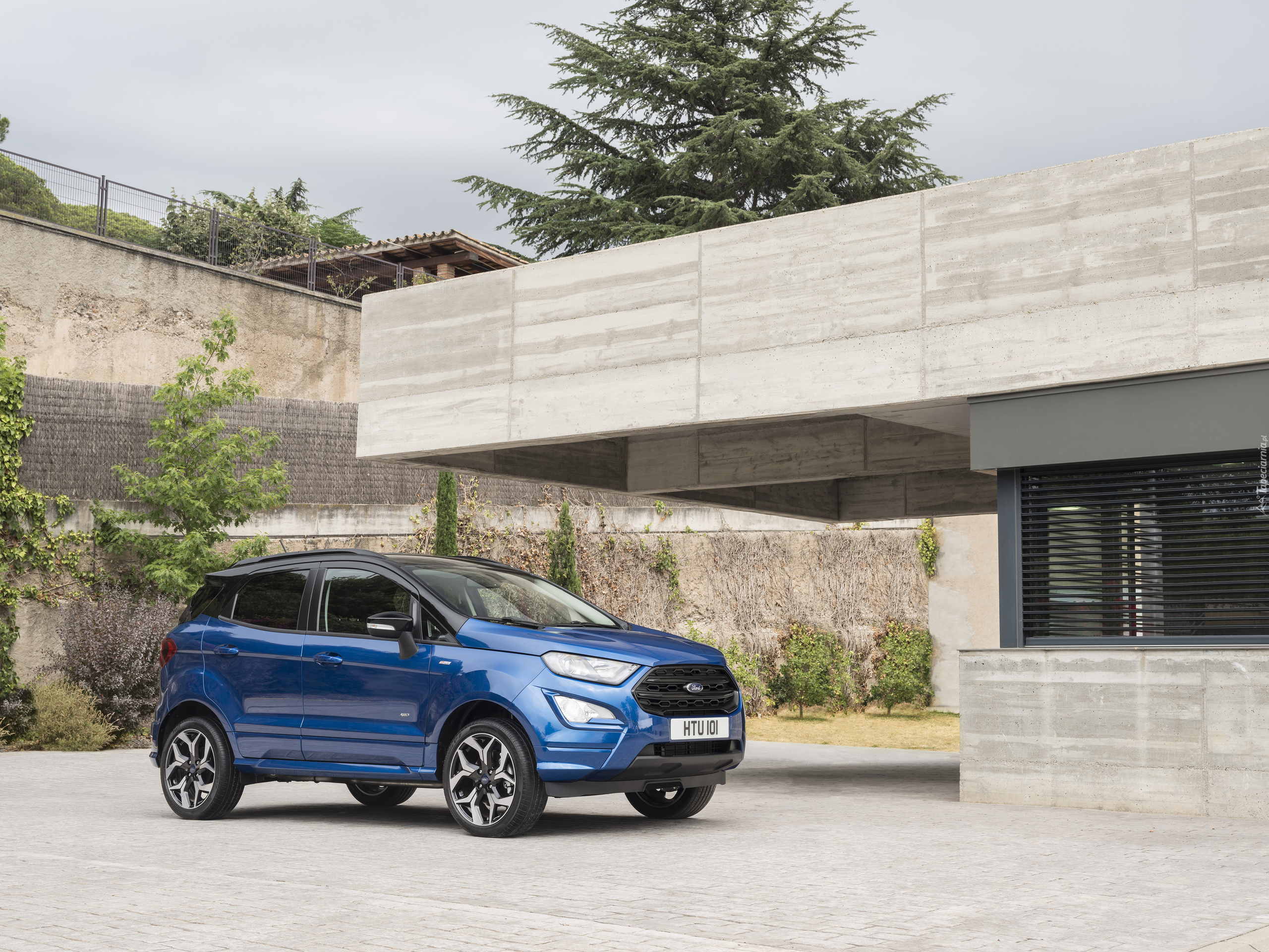 Niebieski, Ford EcoSport ST-Line, 2017