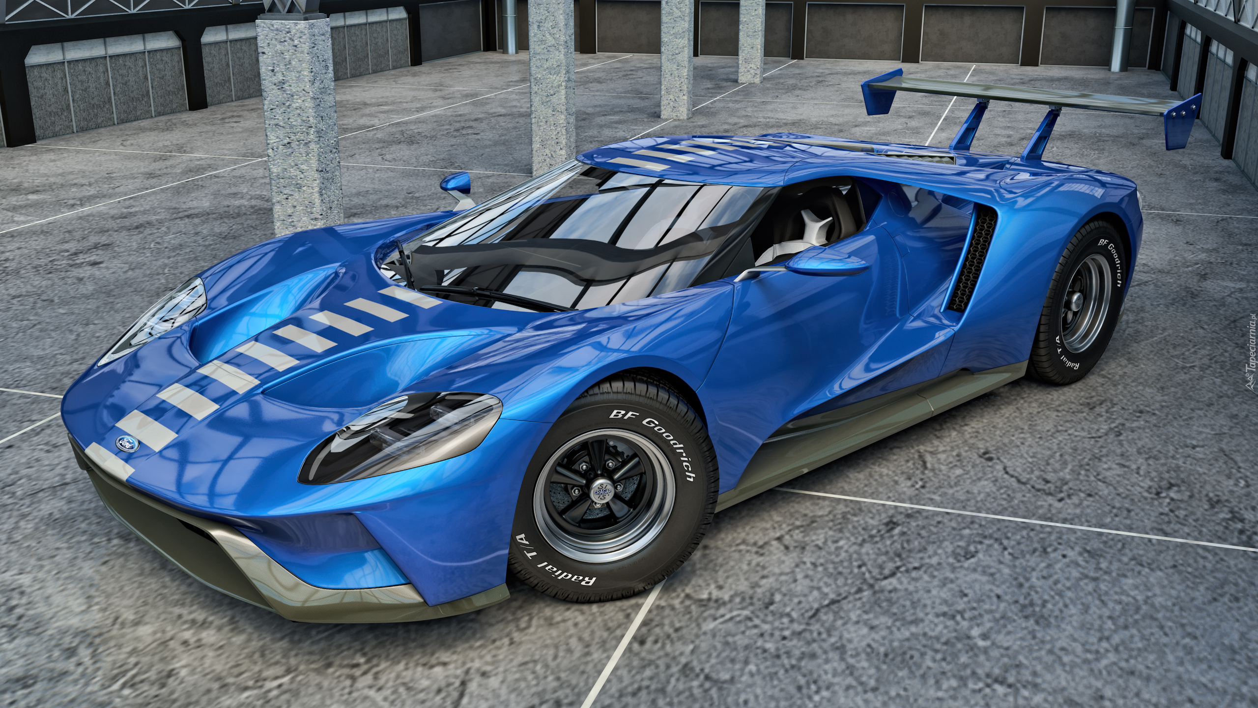 Niebieski, Ford GT Supercar, 2017