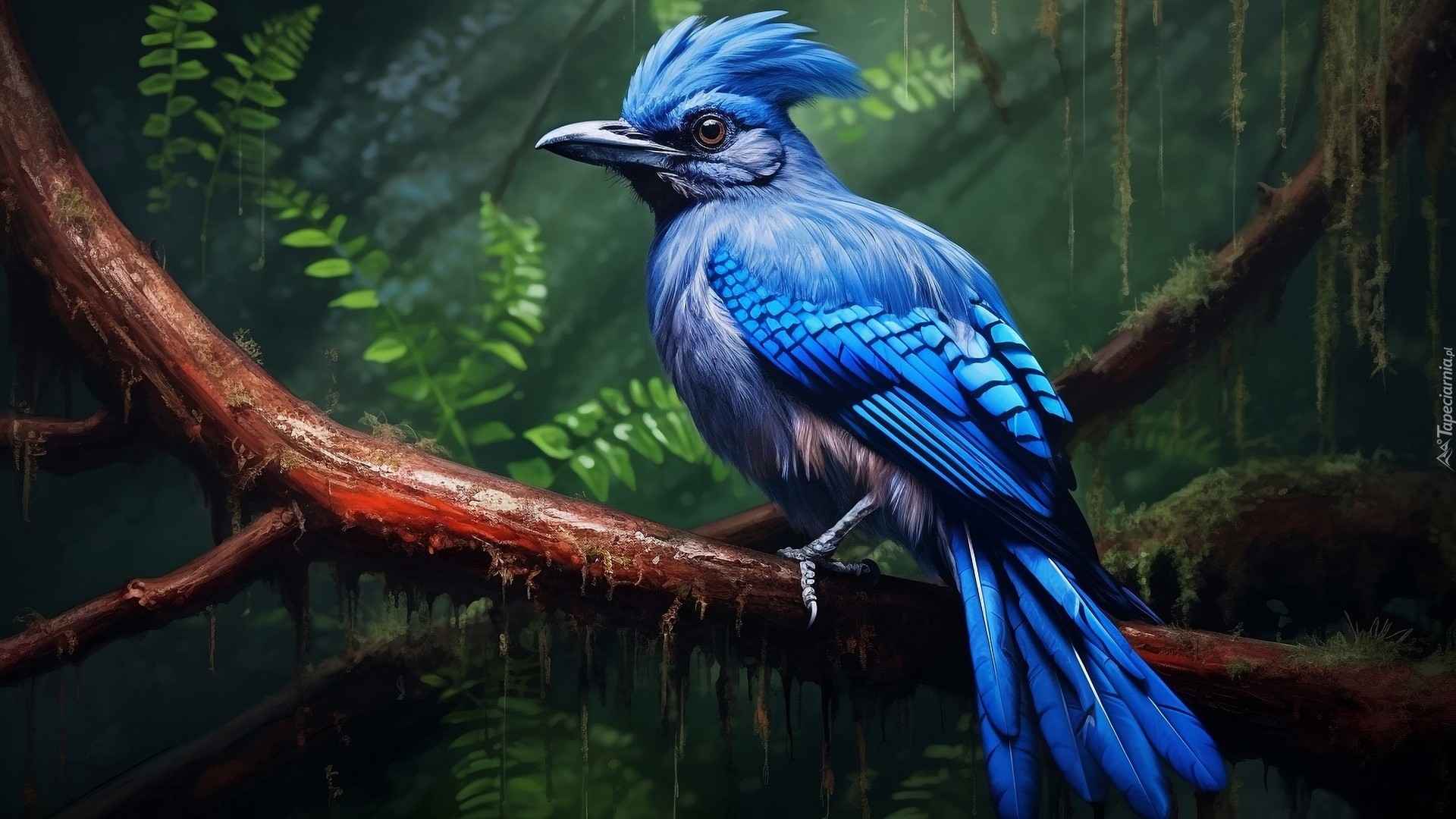 Niebieski, Ptak, Konary, Al