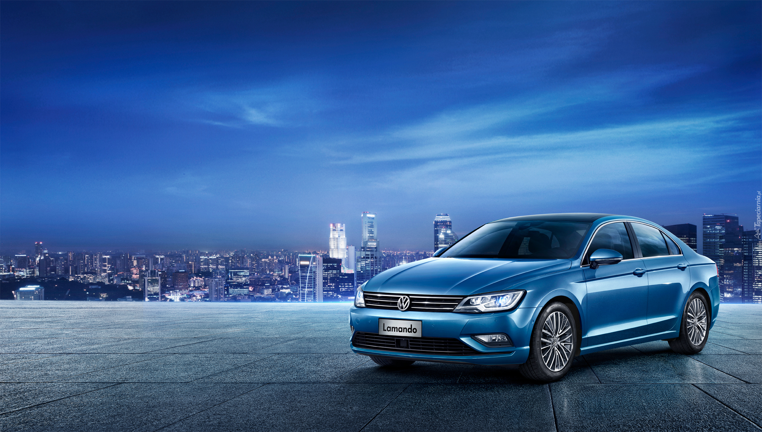 Niebieski, Volkswagen Lamando, Sedan, 2015