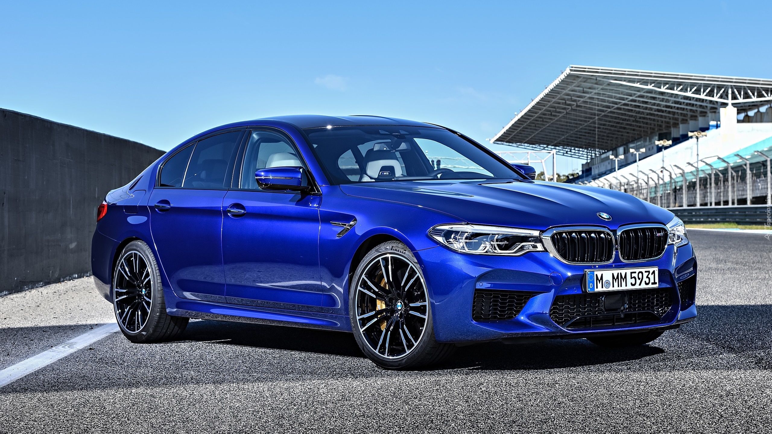 BMW M5 F90, 2018, Niebieskie