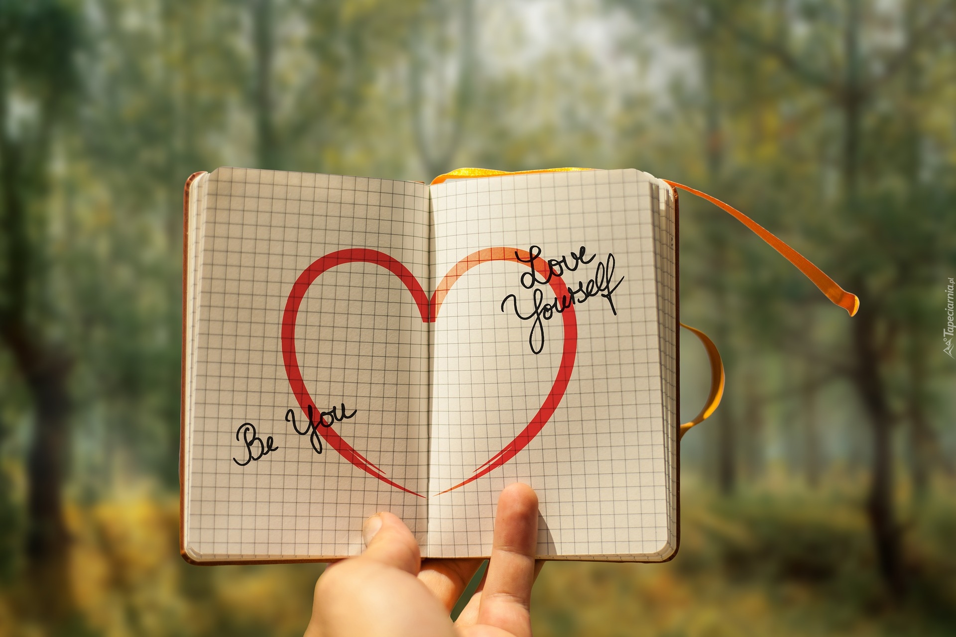 Notatnik, Serce, Napis, Miłość