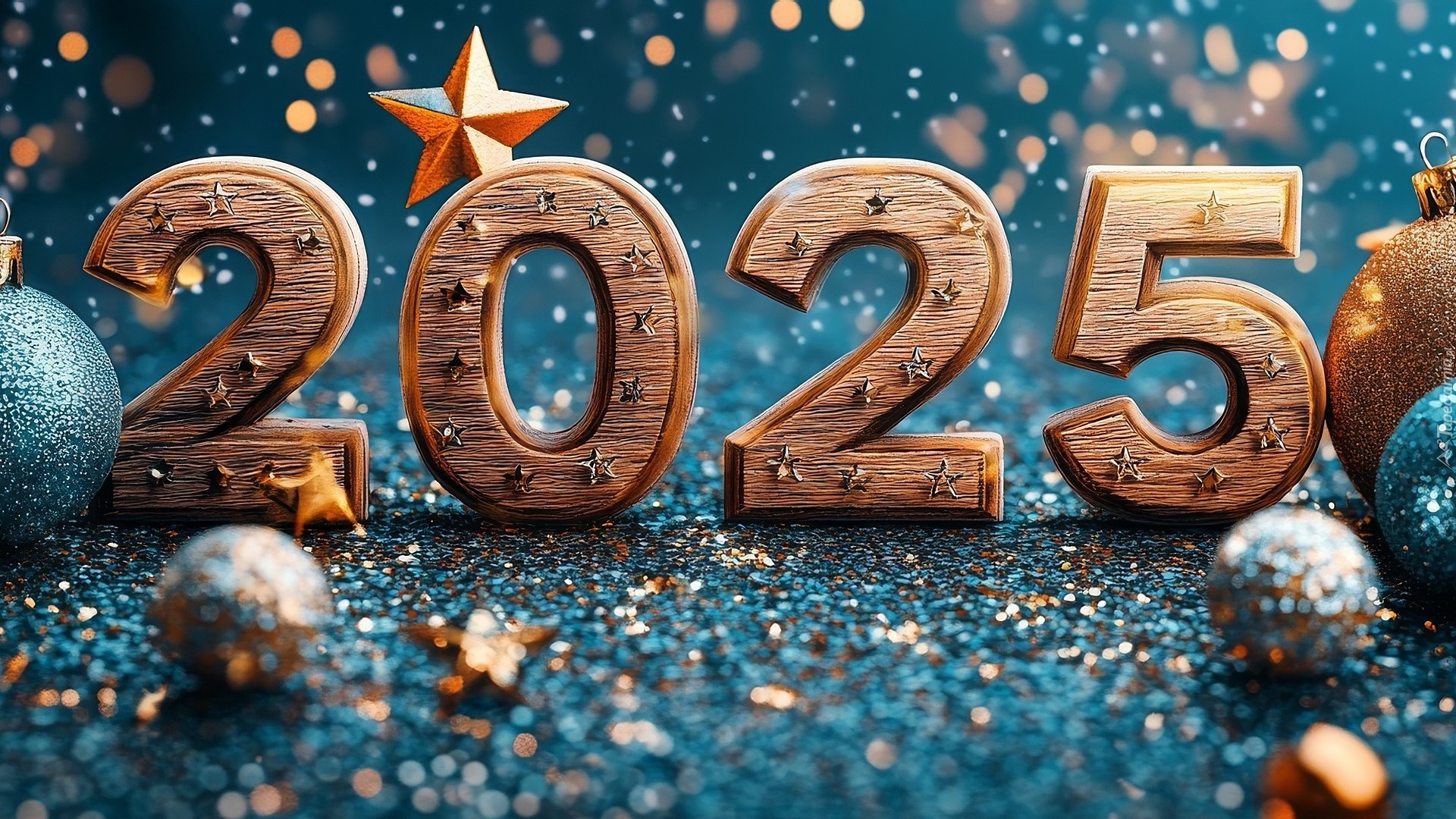 Grafika, Nowy Rok, 2025, Bombki