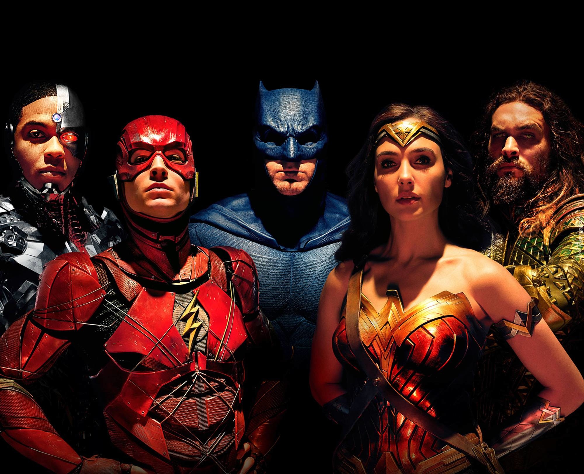 Film, Liga Sprawiedliwości - Justice League, Ray Fisher - Cyborg, Ben Affleck - Batman, Jason Momoa - Aquaman, Ezra Miller - Flash, Gal Gadot - Wonder Woman