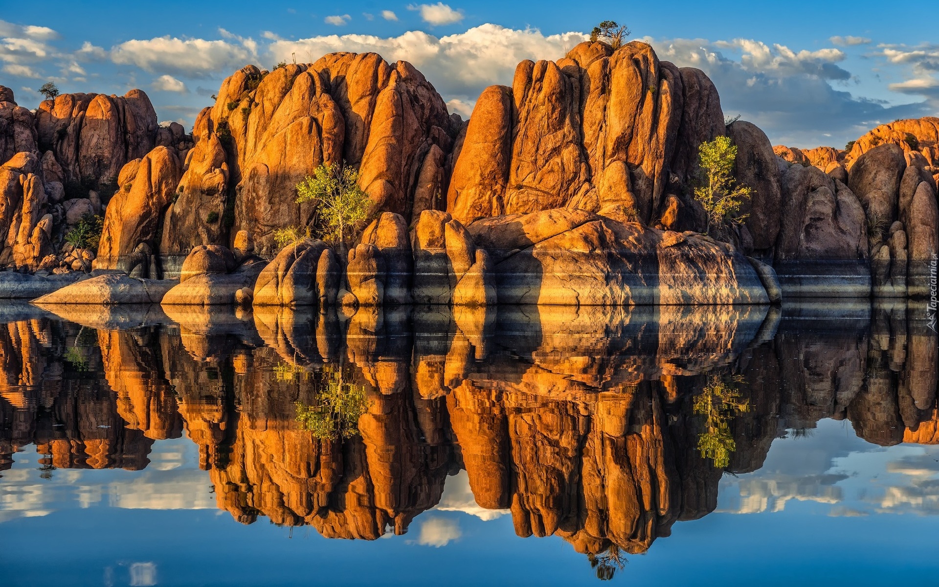 Stany Zjednoczone, Arizona, Prescott, Jezioro, Watson Lake, Skały, Odbicie