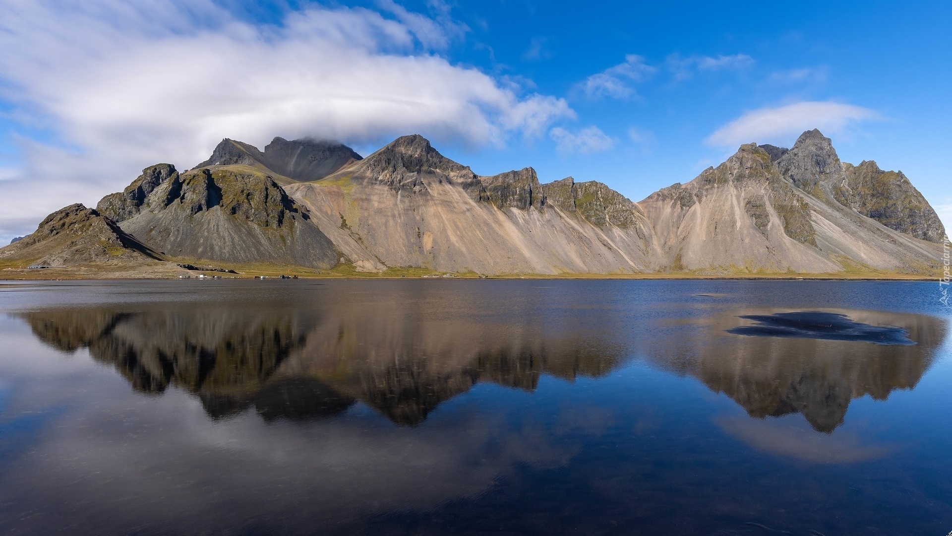 Góry, Vestrahorn, Morze, Odbicie, Islandia