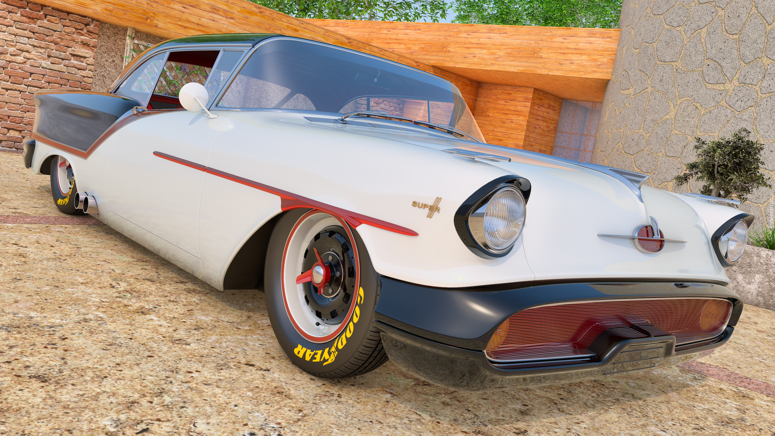 Zabytkowy, Oldsmobile 88 Coupe, 1957, Przód