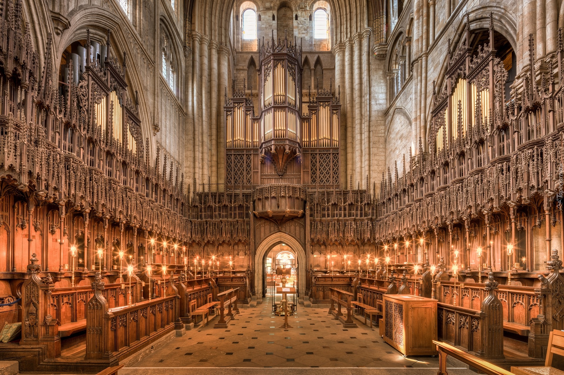 Kościół, Katedra w Ripon, Hrabstwo North Yorkshire, Anglia, Wnętrze, Organy
