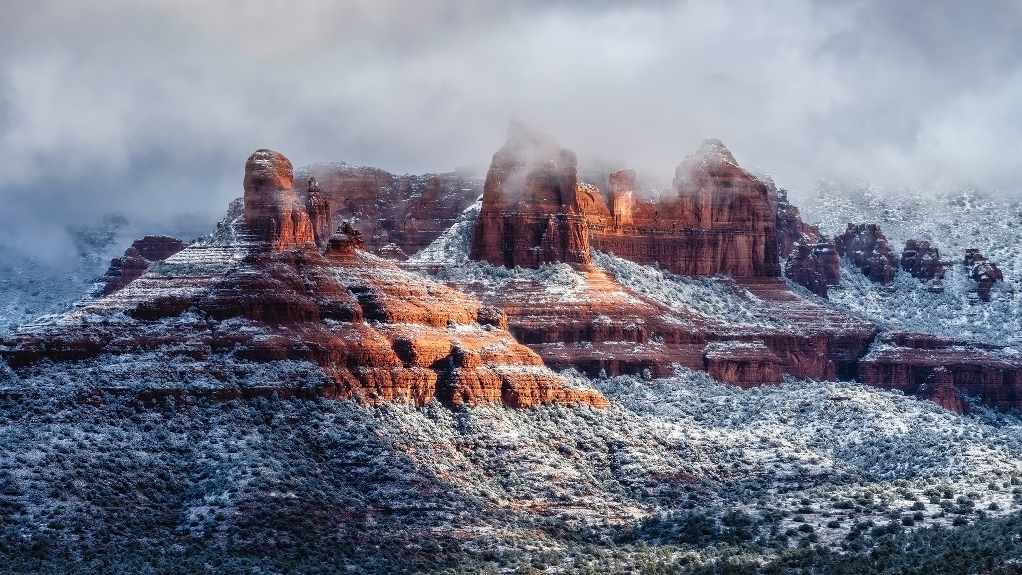 Góry, Grzbiet, Mitten, Skały, Sedona, Arizona, Stany Zjednoczone