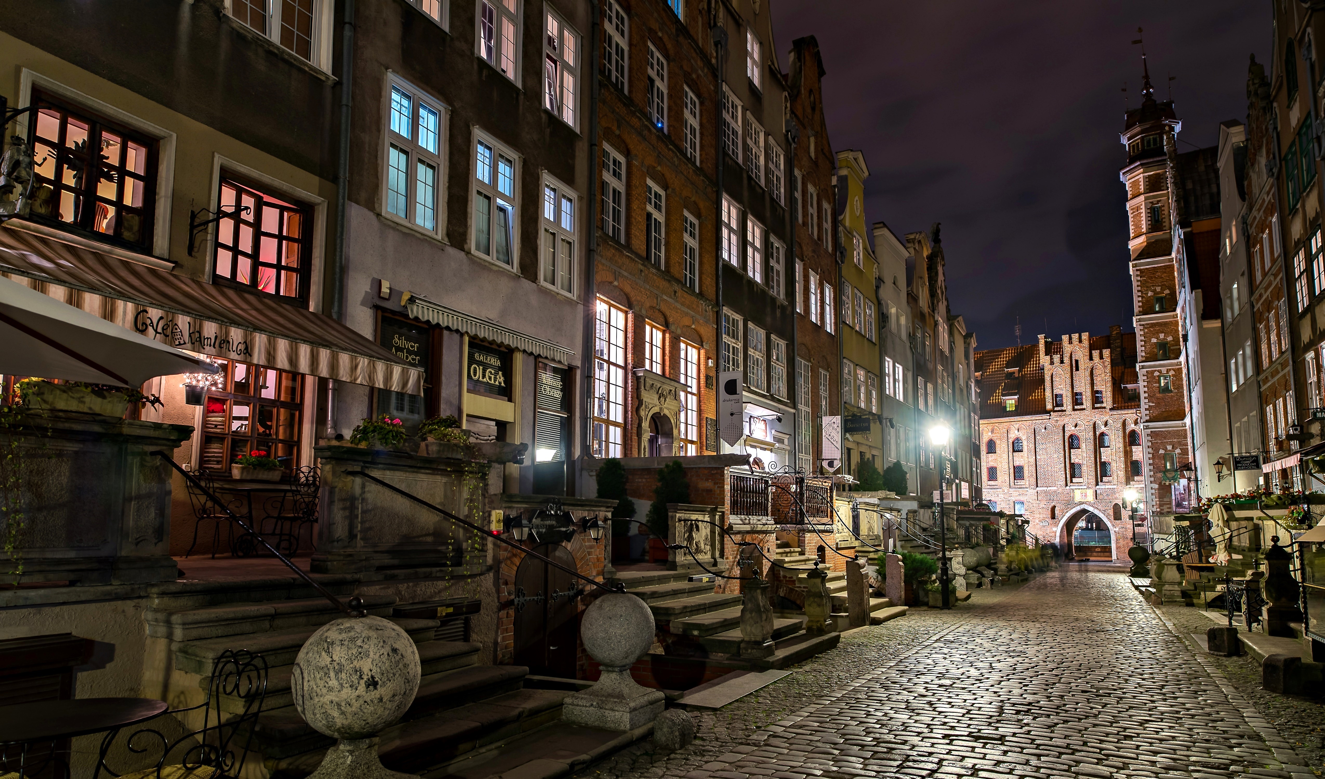 Polska, Gdańsk, Miasto nocą