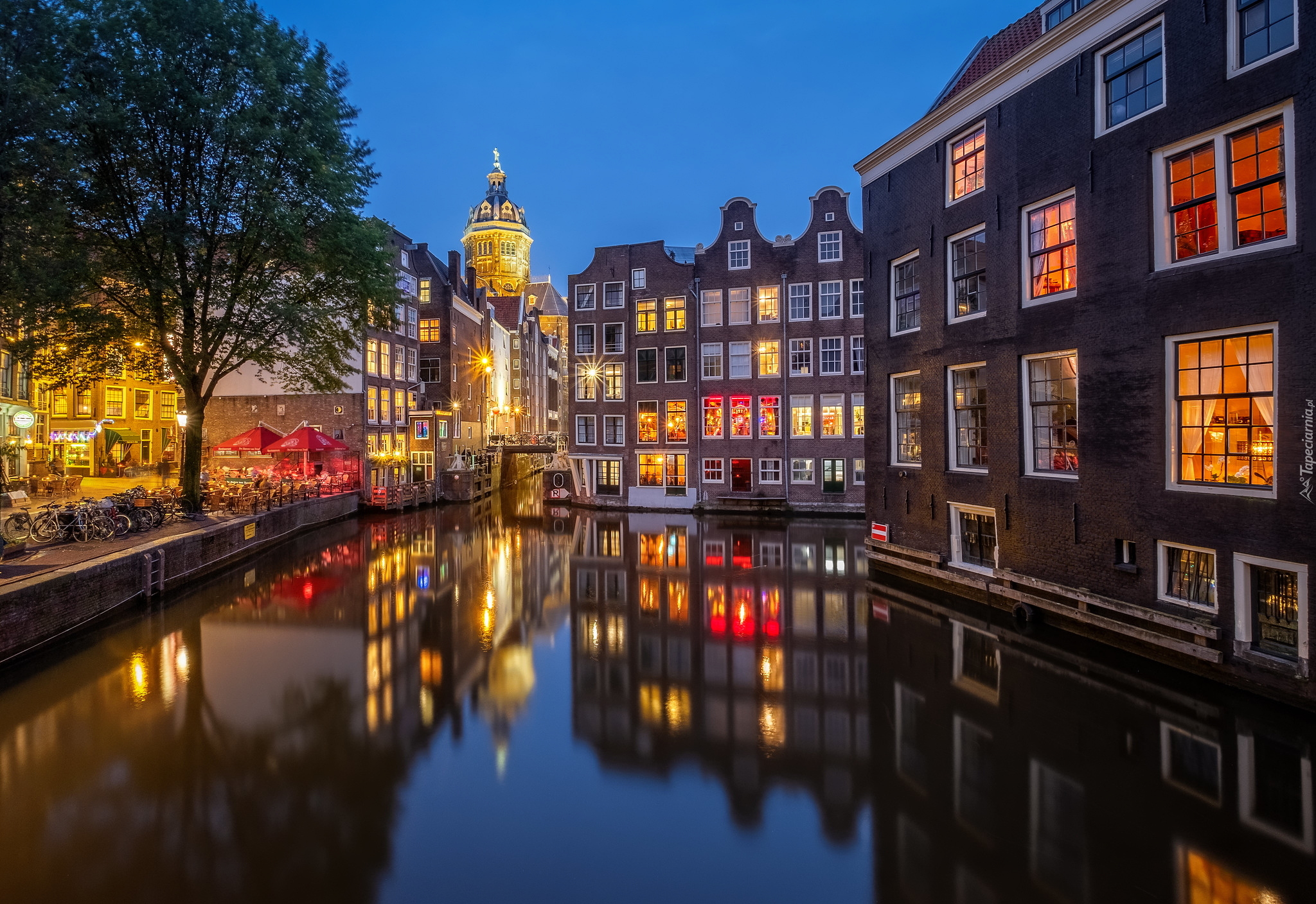 Domy, Kanał, Amsterdam, Holandia