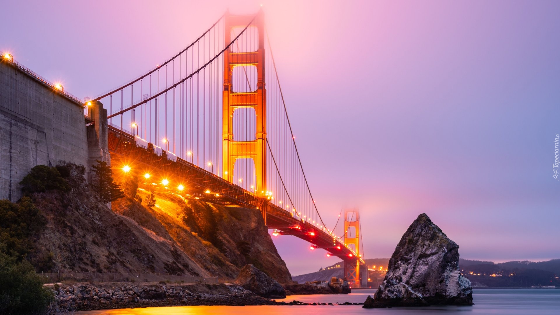 Stany Zjednoczone, Stan Kalifornia, San Francisco, Most, Golden Gate Bridge, Mgła