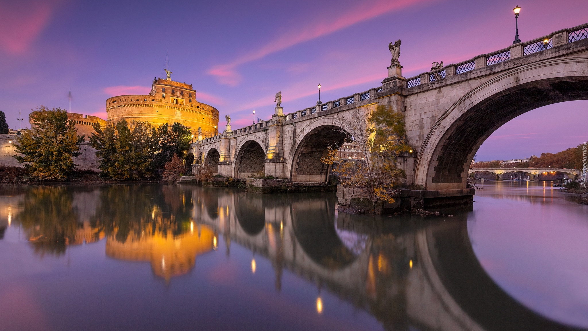 Włochy, Rzym, Zamek Świętego Anioła, Mauzoleum Hadriana, Grobowiec, Most św Anioła, Rzeka Tyber