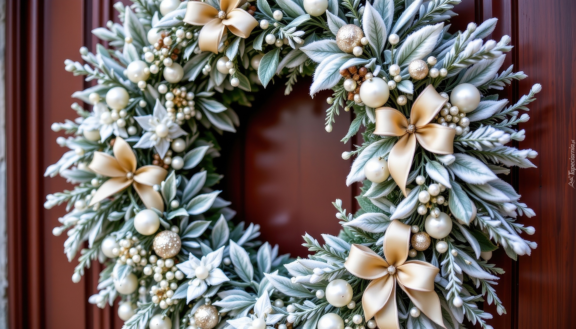 Wieniec, Szron, Kokardki, Bombki, Boże Narodzenie, Grafika AI