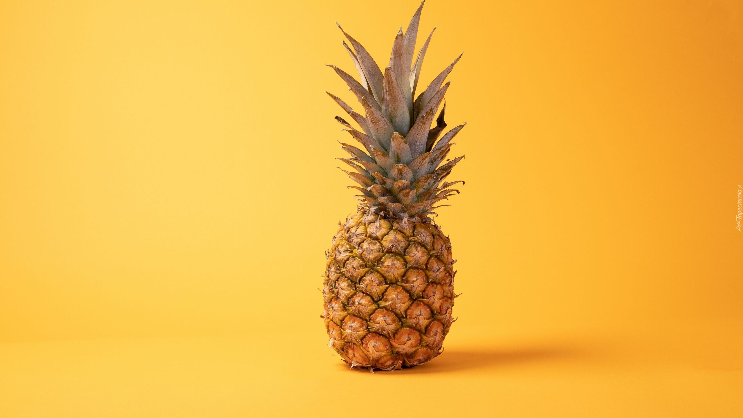 Ananas, Owoc, Żółte tło