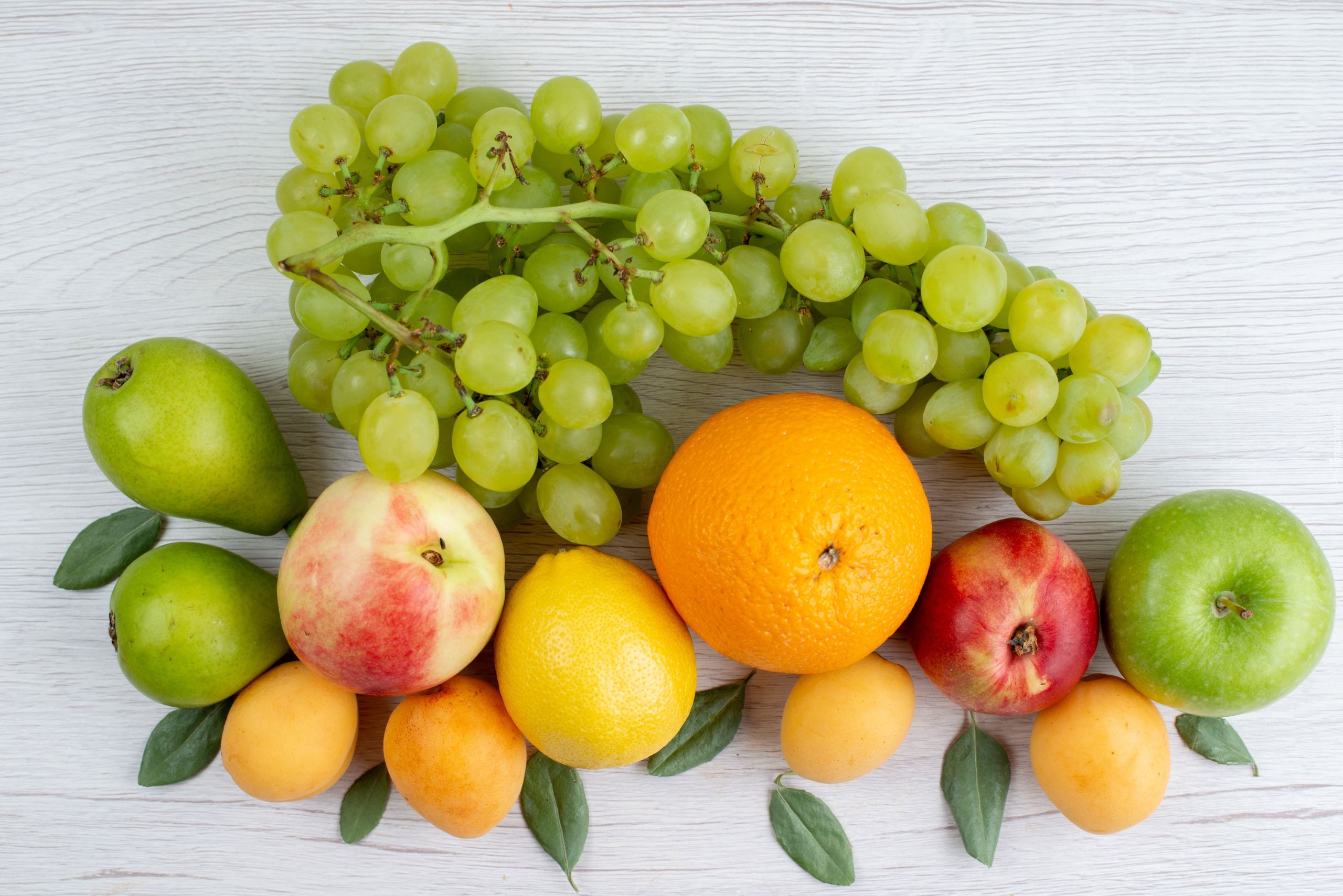 Owoce, Winogrona, Gruszka, Jabłka, Pomarańcze, Brzoskwinie, Cytryny, Deski